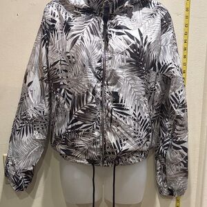 Ashley By 26 International Monochrome Leaf Bomber windbreaker Jacket